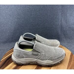 Skechers Respected Fallston Shoes Sneaker Men 10 Gray Slip On Relaxed Fit 204387